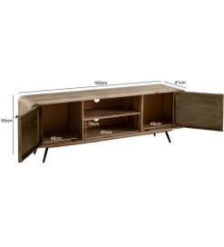 WOHNLING, GERMANY Stolik pod TV CYNTIA 160 cm drewno mango