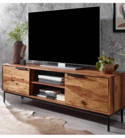WOHNLING, GERMANY Stolik pod TV ELCANTO 147 cm drewno sheesham