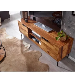 WOHNLING, GERMANY Stolik pod TV ELCANTO 147 cm drewno sheesham
