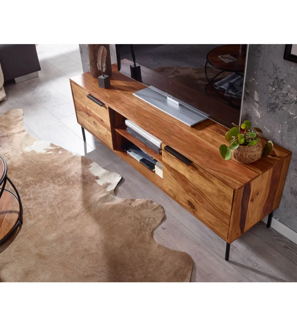 WOHNLING, GERMANY Stolik pod TV ELCANTO 147 cm drewno sheesham