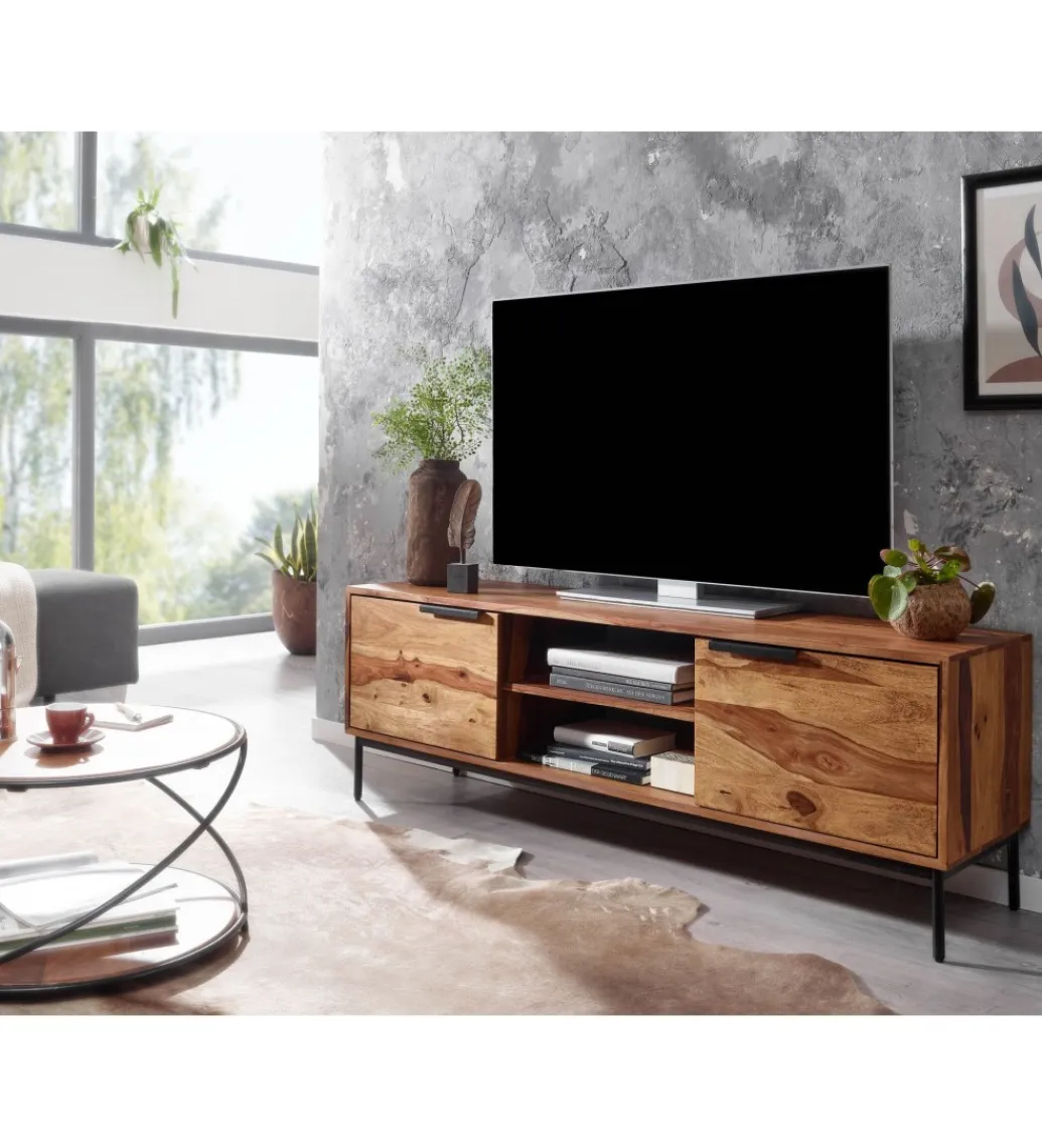 WOHNLING, GERMANY Stolik pod TV ELCANTO 147 cm drewno sheesham