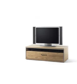 MCA Stolik Pod TV ESPERO 124 Cm Dąb Sękaty Olejowany W Kolorze Bianco