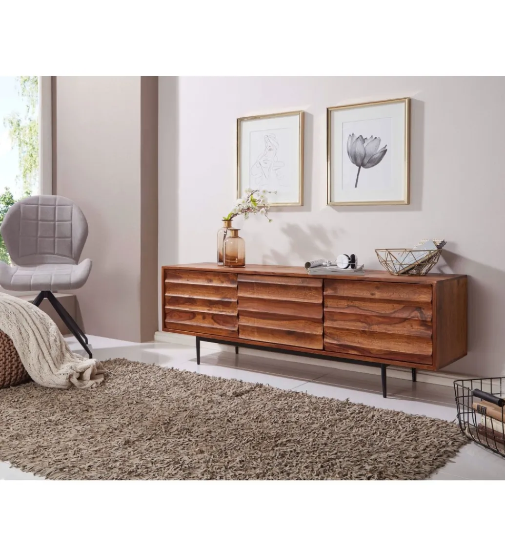 WOHNLING, GERMANY Stolik pod TV ESTELI 147 cm drewno sheesham