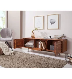 WOHNLING, GERMANY Stolik pod TV ESTELI 147 cm drewno sheesham