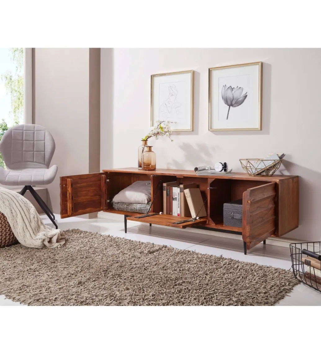 WOHNLING, GERMANY Stolik pod TV ESTELI 147 cm drewno sheesham