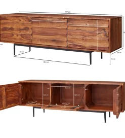 WOHNLING, GERMANY Stolik pod TV ESTELI 147 cm drewno sheesham