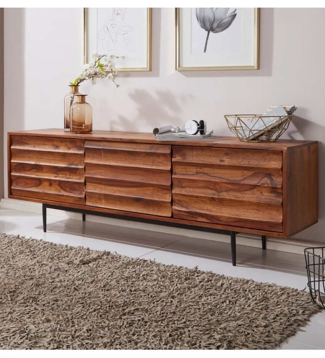 WOHNLING, GERMANY Stolik pod TV ESTELI 147 cm drewno sheesham