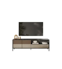 MCA Linia Włoska Stolik pod TV EVEREST 206 cm brązowo beżowy
