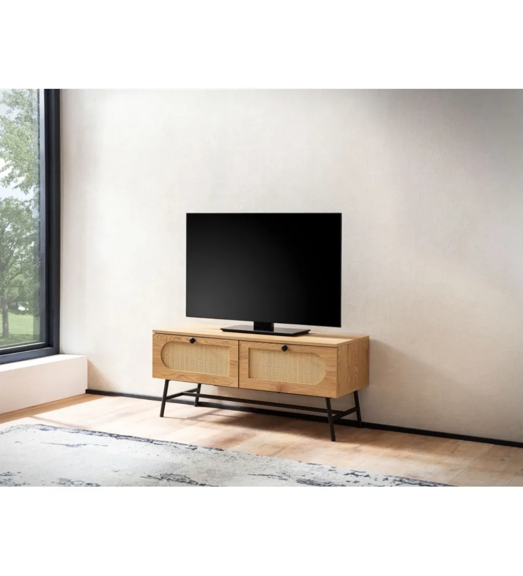 WOHNLING, GERMANY Stolik pod TV FONTA 100 cm w optyce dębu