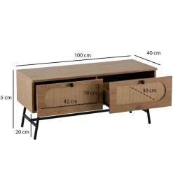 WOHNLING, GERMANY Stolik pod TV FONTA 100 cm w optyce dębu