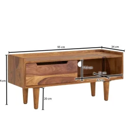 WOHNLING, GERMANY Stolik pod TV FORON 95 cm drewno sheesham