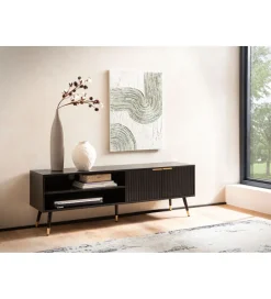 WOHNLING, GERMANY Stolik pod TV GLIMER II 150 cm czarny