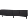 WOOOD Stolik pod TV GUNNAR 200 cm czarny mat