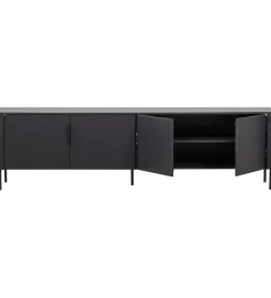 WOOOD Stolik pod TV GUNNAR 200 cm czarny mat
