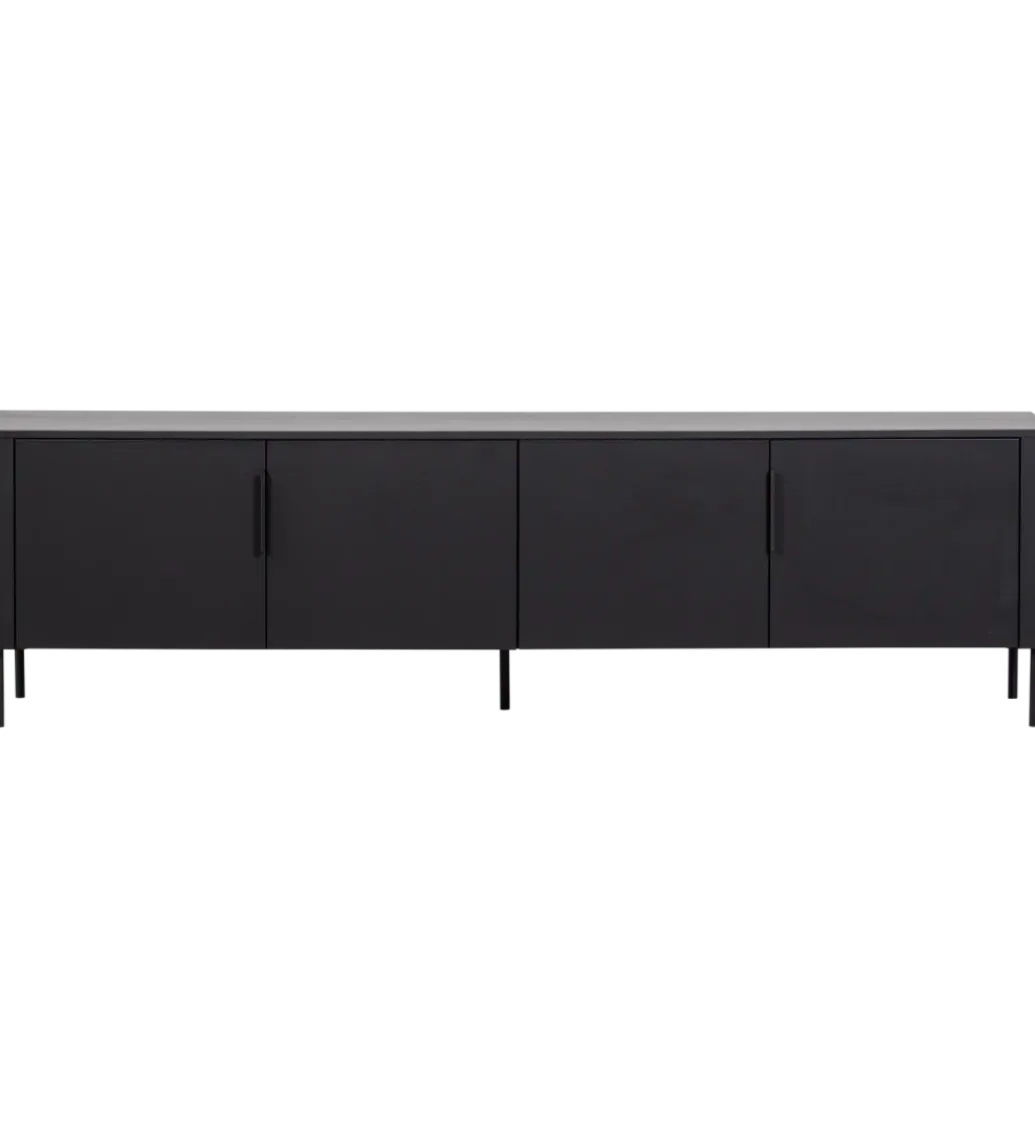 WOOOD Stolik pod TV GUNNAR 200 cm czarny mat