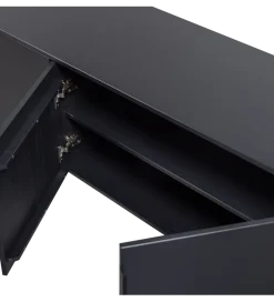 WOOOD Stolik pod TV GUNNAR 200 cm czarny mat