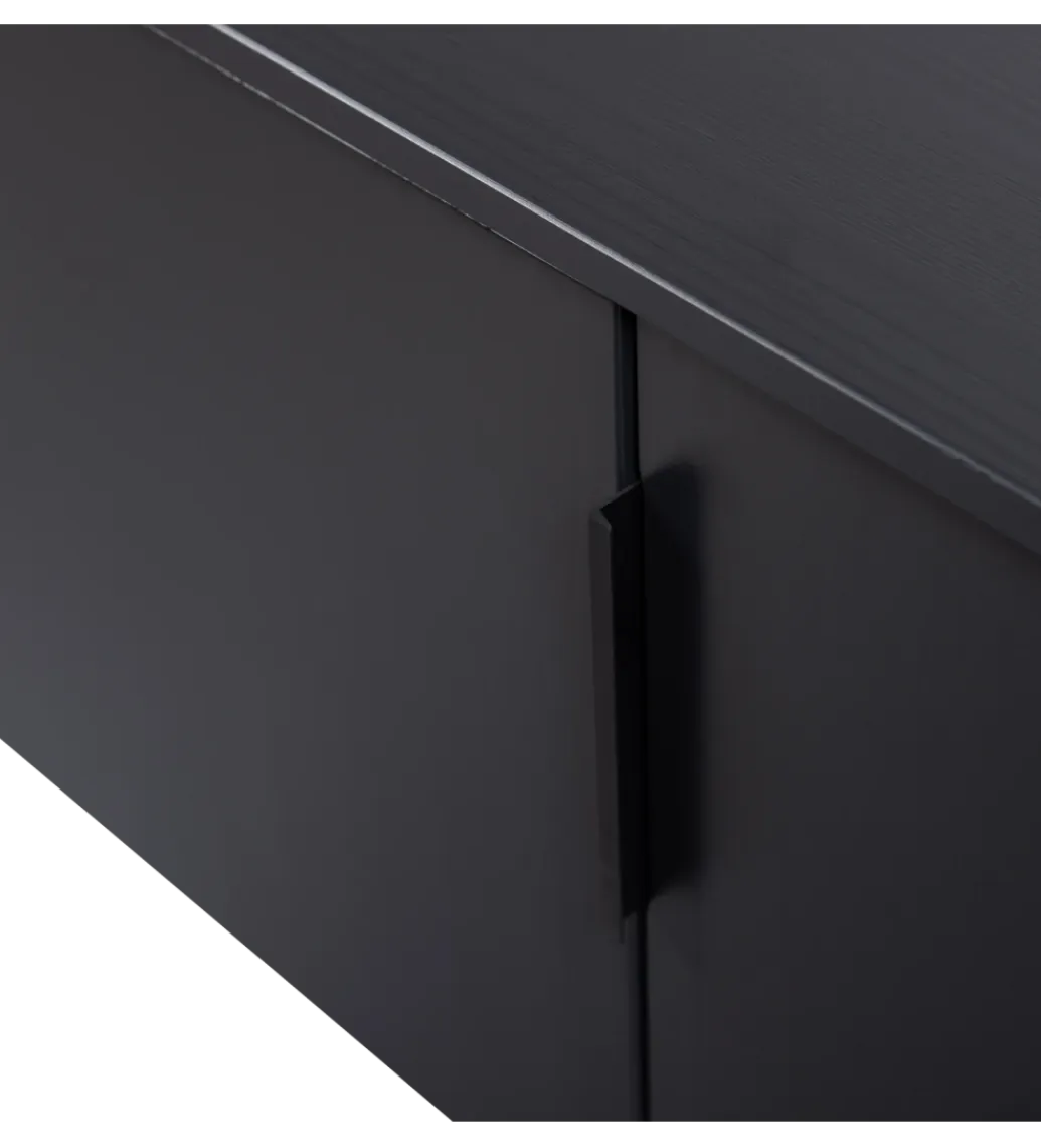 WOOOD Stolik pod TV GUNNAR 200 cm czarny mat