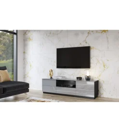 Helvetia Stolik pod TV HELIO 180 cm szaro czarny