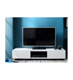 MCA Stolik pod TV JEFF III 140 cm biało czarny