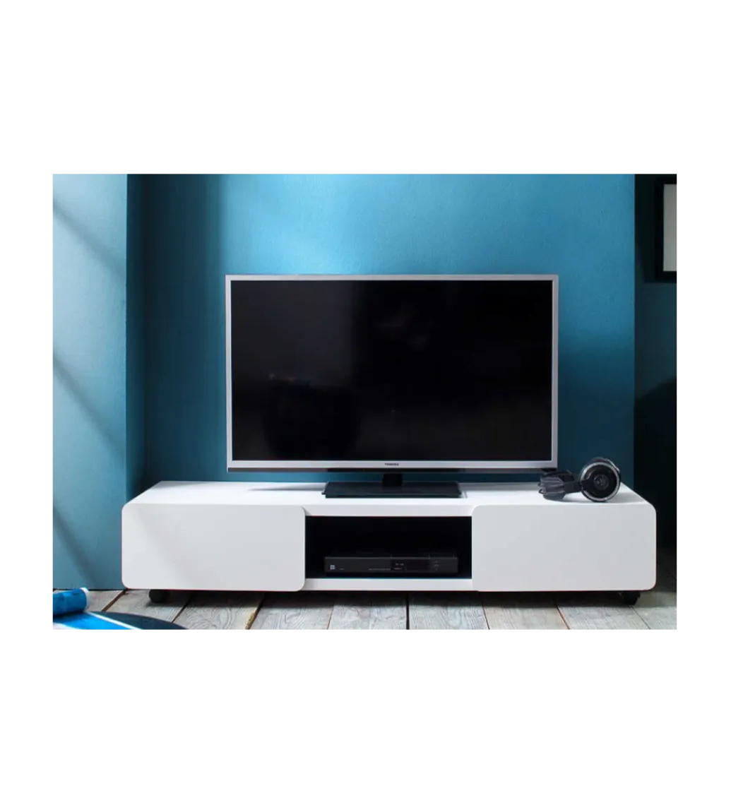 MCA Stolik pod TV JEFF III 140 cm biało czarny