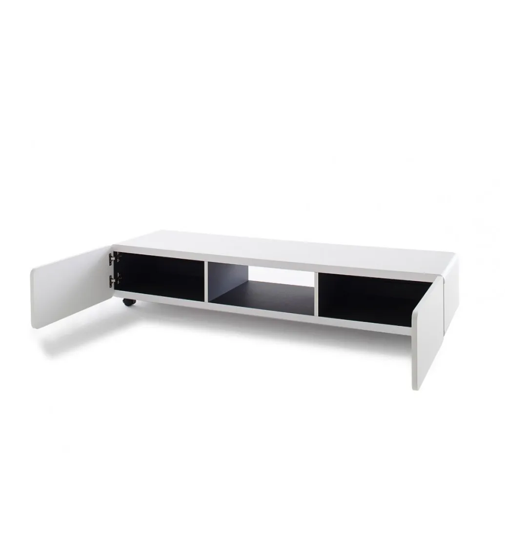 MCA Stolik pod TV JEFF III 140 cm biało czarny