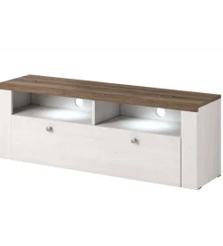 Helvetia Stolik pod TV LARONA 140 cm o wybarwieniu Sonoma Trufel z kolorem Sibiu Larche
