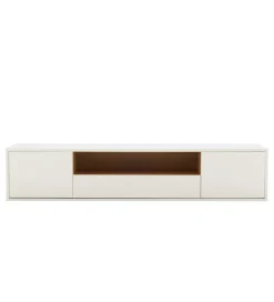 Invicta Interior Stolik pod TV LOFT wiszący 150 cm biało naturalny