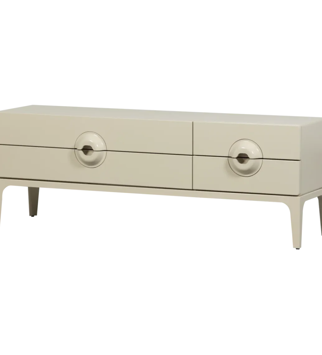 WOOOD Stolik pod TV MERGE 160 cm drewno eukaliptusa szary