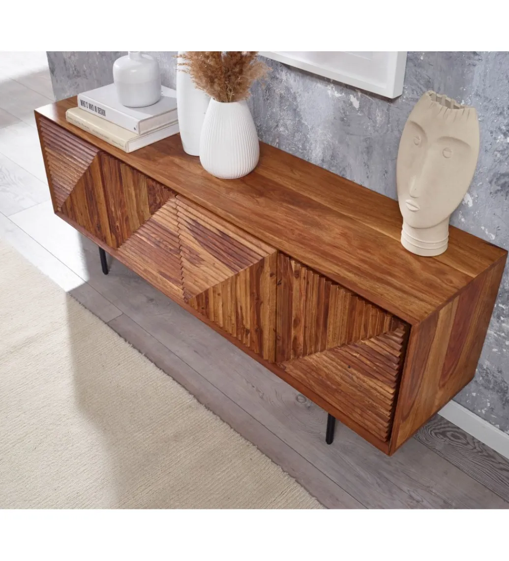 WOHNLING, GERMANY Stolik pod TV MIGUEL 140 cm drewno sheesham