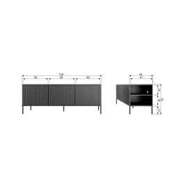 WOOOD Stolik pod TV NEW GRAVURE 150 cm drewno sosny dust