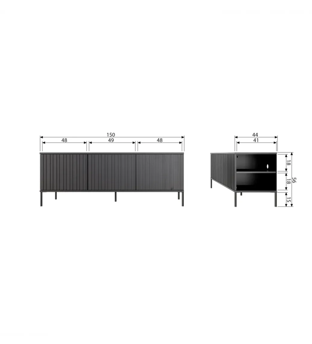 WOOOD Stolik pod TV NEW GRAVURE 150 cm drewno sosny dust