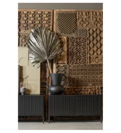 WOOOD Stolik pod TV NEW GRAVURE 100 cm drewno sosny czarny