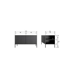 WOOOD Stolik pod TV NEW GRAVURE 100 cm drewno dębu naturalny