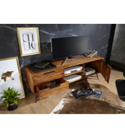 WOHNLING, GERMANY Stolik pod Tv NISHAN 160 cm drewno sheesham