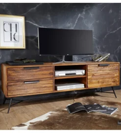 WOHNLING, GERMANY Stolik pod Tv NISHAN 160 cm drewno sheesham