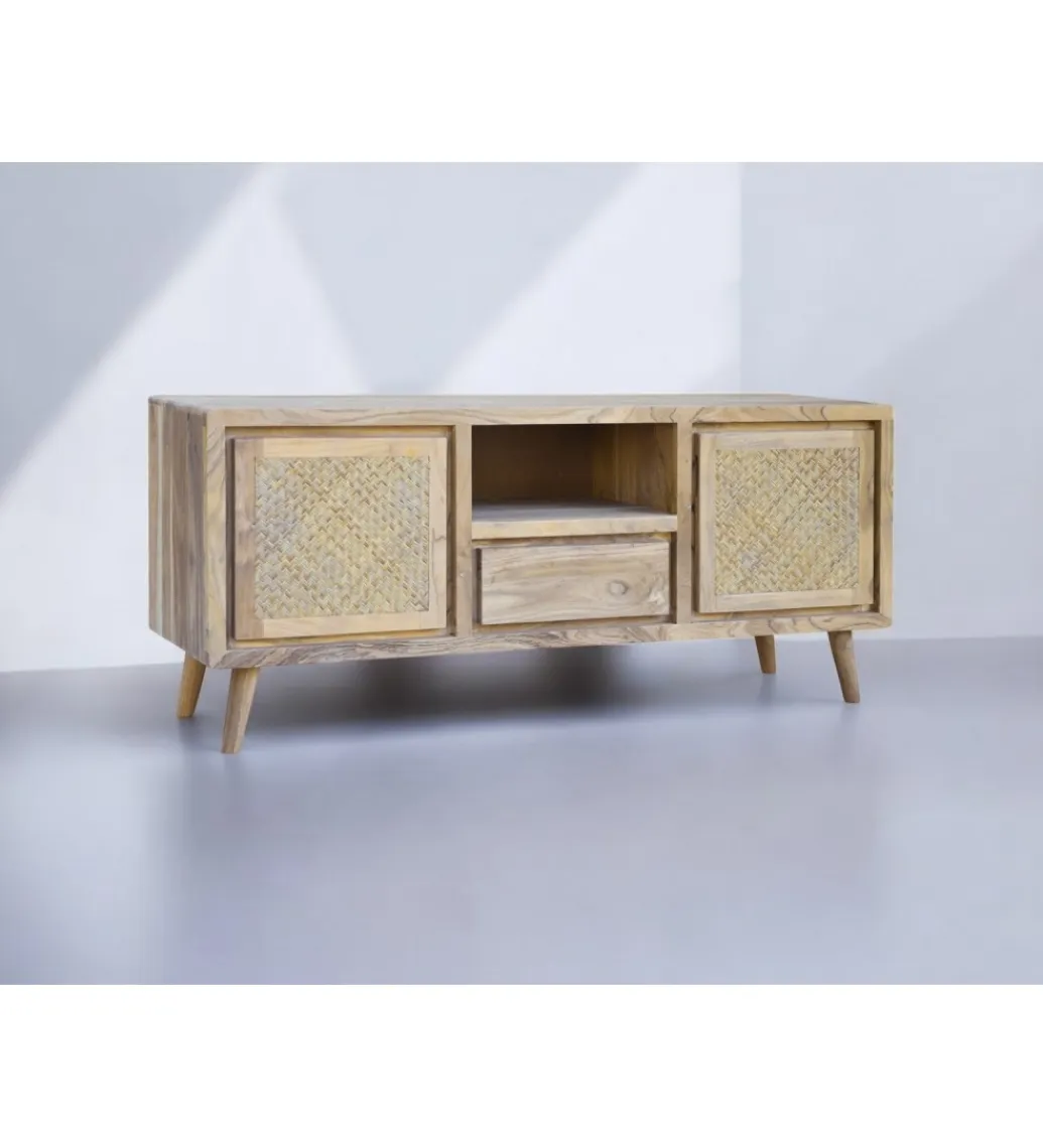 Imeri Stolik pod TV NORI 140 cm drewno akacja