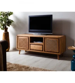 Imeri Stolik pod TV NORI 140 cm drewno akacja