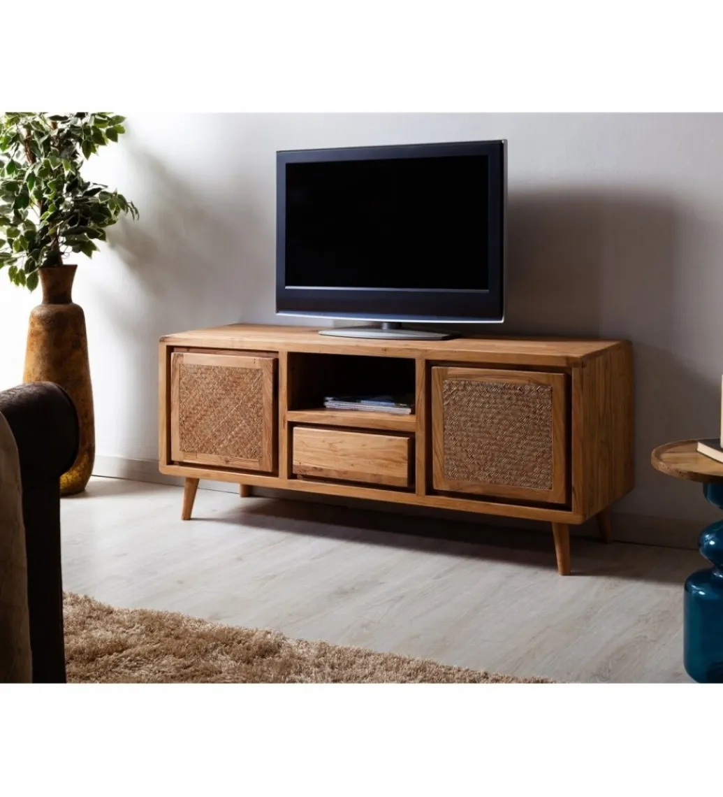 Imeri Stolik pod TV NORI 140 cm drewno akacja
