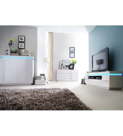 MCA Stolik pod TV OCEAN 175 cm biały z oświetleniem