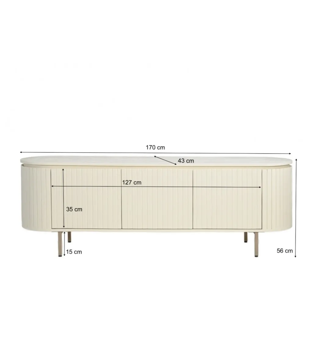 LF-Design Stolik pod TV PATO 170 cm drewno mango biały