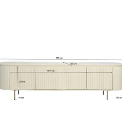 LF-Design Stolik pod TV PATOU 210 cm jasnobeżowy drewno mango