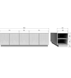 WOOOD Stolik pod TV PENCIL drewno sosny mist