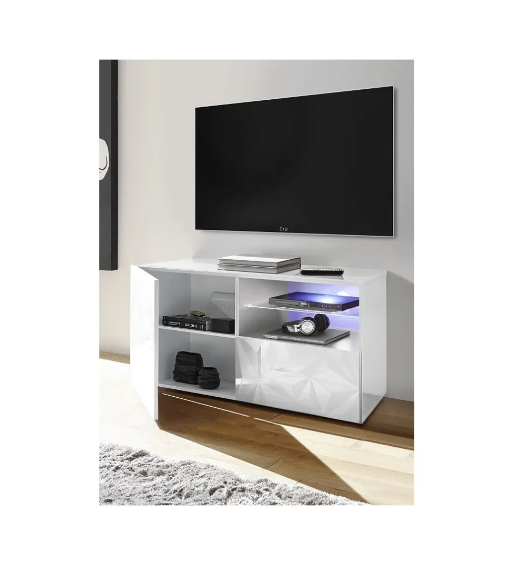 MCA Linia Włoska Stolik pod TV PRISMA 122 cm biały