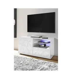 MCA Linia Włoska Stolik pod TV PRISMA 122 cm biały