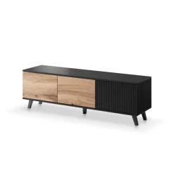 Halmar Stolik pod TV RANDOM 150 cm w kolorze dąb wotan z kolorem czarnym