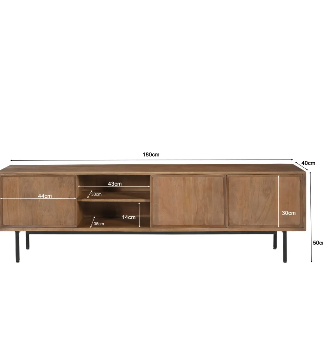 LF-Design Stolik pod TV RAVENSTEIN 180 cm drewno mango naturalny
