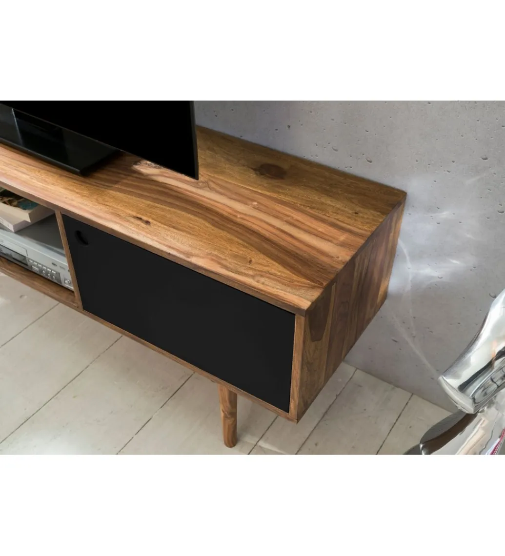 WOHNLING, GERMANY Stolik pod TV REPA 140 cm drewno sheesham czarny