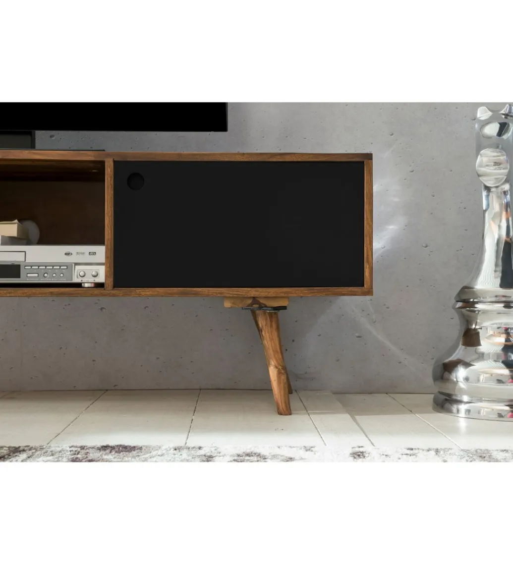 WOHNLING, GERMANY Stolik pod TV REPA 140 cm drewno sheesham czarny