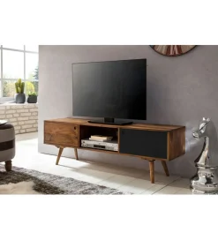 WOHNLING, GERMANY Stolik pod TV REPA 140 cm drewno sheesham czarny