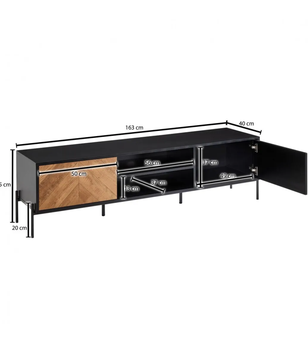 WOHNLING, GERMANY Stolik pod TV SALUZZO 163 cm w optyce dąb